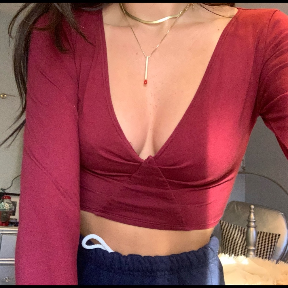 LF long sleeve v neck top